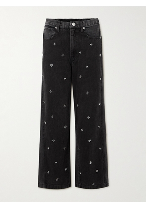 Sea - Bala Crystal-embellished High-rise Wide-leg Jeans - Black - US0,US2,US4,US6,US8,US10,US12