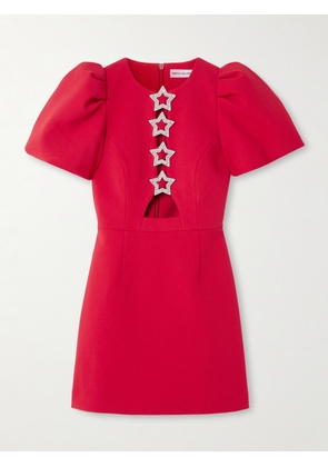 Rebecca Vallance - Akari Cutout Crystal-embellished Cady Mini Dress - Red - UK 4,UK 6,UK 8,UK 10,UK 12,UK 14