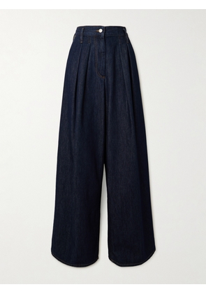 Dries Van Noten - Pleated Denim Wide-leg Pants - Blue - x small,small,medium,large