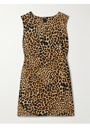 Norma Kamali - Cheetah-print Stretch-jersey Mini Dress - Animal print - xx small,x small,small,medium,large,x large