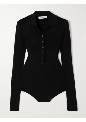 The Frankie Shop - Solana Ribbed Wool, Silk And Cashmere-blend Bodysuit - Black - XXS,XS,S,M,L,XL