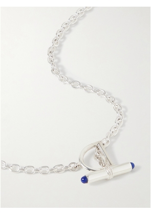 Loren Stewart - Barbell Sterling Silver Lapis Lazuli Necklace - Blue - One size