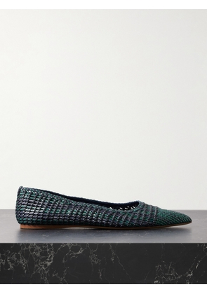 Gabriela Hearst - Aurora Checked Woven Leather Ballet Flats - Blue - IT36,IT37,IT37.5,IT38,IT38.5,IT39,IT39.5,IT40,IT40.5,IT41,IT42