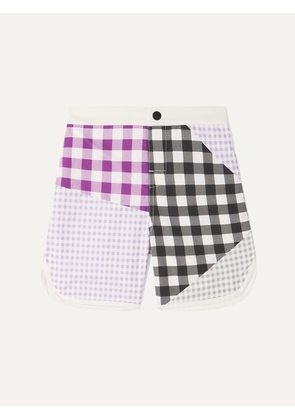 MARYSIA KIDS - Bumby Hampton Patchwork Gingham Swim Shorts - Purple - 1 year,12 years,10 years,6 years,8 years