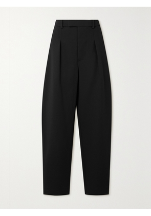 WARDROBE.NYC - + Hailey Bieber Pleated Wool Wide-leg Pants - Black - xx small,x small,small,medium,large,x large
