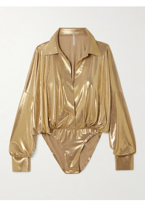 Norma Kamali - Stretch-lamé Bodysuit - Gold - x small,small,medium,large,x large