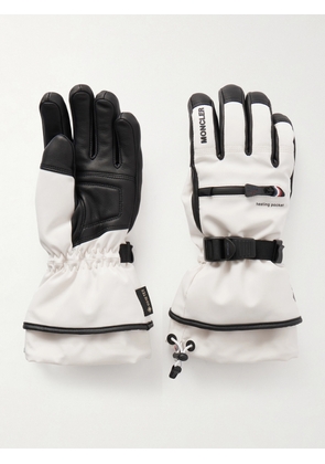 Moncler Grenoble - Appliquéd Paneled Gore-tex® And Leather Gloves - Cream - small,medium,large
