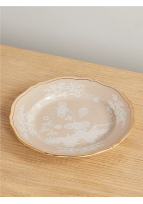 GINORI 1735 - Gold-plated Porcelain Dessert Plate - Cream - One size
