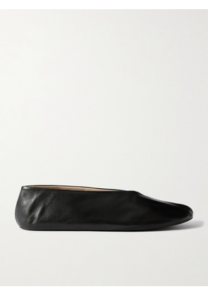 The Row - Stella Leather Ballet Flats - Black - IT36,IT36.5,IT37,IT37.5,IT38,IT38.5,IT39,IT39.5,IT40,IT40.5,IT41