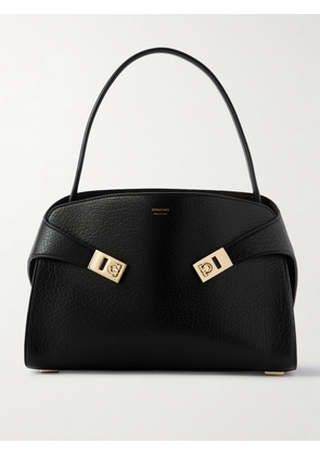 Ferragamo - Hug Maxi Cracked-leather Tote - Black - One size