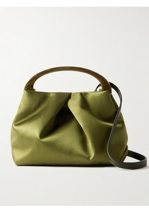 Dries Van Noten - Medium Pleated Satin Shoulder Bag - Green - One size