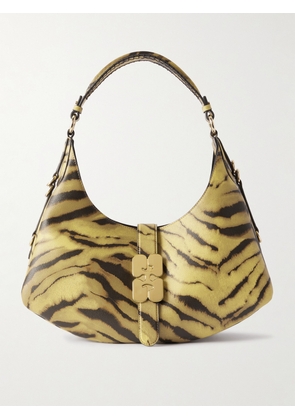 GANNI - Kat Small Zebra-print Leather Shoulder Bag - Animal print - One size