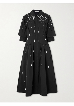 SIMKHAI - Jazz Embellished Cotton-blend Poplin Shirt Dress - Black - x small,small,medium,large,x large