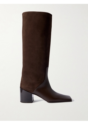 Alaïa - Nubuck And Leather Knee Boots - Brown - IT36,IT37,IT38,IT39,IT40,IT41