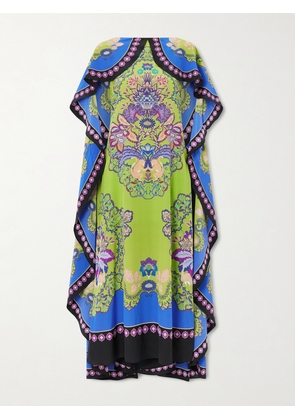 La DoubleJ - Magic Cape-effect Printed Silk Crepe De Chine Maxi Dress - Green - xx small,x small,small,medium,large,x large