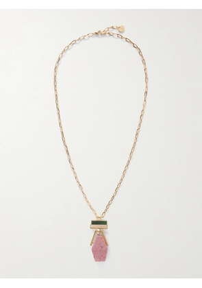 La DoubleJ - Bridge Portal Gold-plated, Thulite And Zoisite Necklace - One size