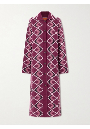 La DoubleJ - Jacquard-knit Coat - Pink - x small,small,medium,large,x large
