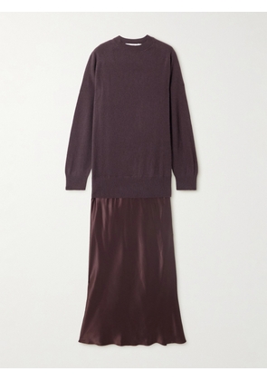 Christopher Esber - Monument Cashmere And Silk-satin Maxi Dress - Purple - xx small,x small,small,medium,large,x large
