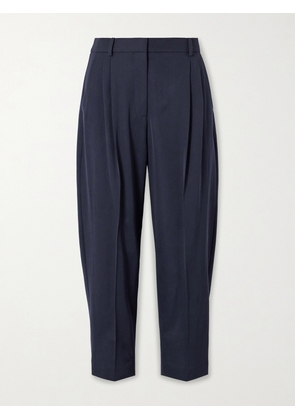 Stella McCartney - Pleated Cropped Wool Tapered Pants - Blue - IT34,IT36,IT38,IT40,IT42,IT44,IT46,IT48,IT50