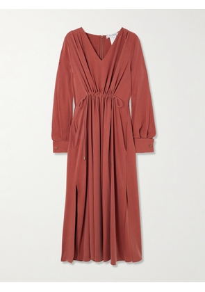 Max Mara - Gathered Silk Midi Dress - UK 4,UK 6,UK 8,UK 10,UK 12,UK 14,UK 16,UK 18