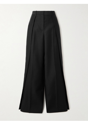 Heirlome - Tova Pleated Wool And Silk-blend Faille Wide-leg Pants - Black - US0,US2,US4,US6,US8,US10
