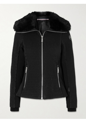 Fusalp - Montana Plush-trimmed Paneled Quilted Padded Ski Jacket - Black - FR 32,FR 34,FR 36,FR 38,FR 40,FR 42,FR 44