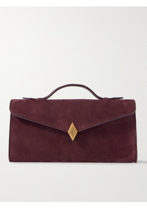 Métier - Edge Embellished Suede Clutch - Purple - One size