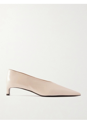 Jil Sander - Crinkled Patent-leather Pumps - Off-white - IT35,IT36,IT36.5,IT37,IT37.5,IT38,IT38.5,IT39,IT39.5,IT40,IT40.5,IT41