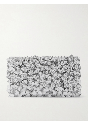 SIMKHAI - Reese Beaded Metallic Satin Clutch - Silver - One size