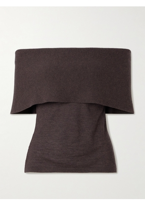 Arch4 - Monroe Off-the-shoulder Organic Cashmere Top - Brown - x small,small,medium,large