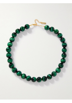 Jennifer Behr - Wanda Gold-tone Tiger's Eye Necklace - Green - One size