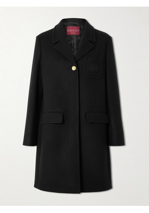 Gucci - Batavia Appliquéd Wool Coat - Black - IT36,IT38,IT40,IT42,IT44,IT46