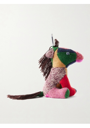 The Elder Statesman - Pony Patchwork Cashmere Keychain - Pink - One size