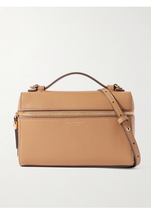 Tory Burch - Romy Slim Embellished Textured-leather Shoulder Bag - Brown - One size