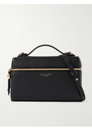 Tory Burch - Romy Slim Textured-leather Shoulder Bag - Black - One size