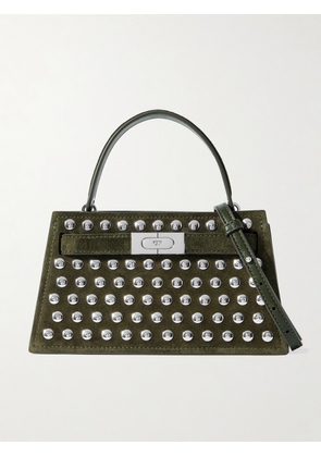 Tory Burch - Lee Radziwill Mini Studded Suede Shoulder Bag - Green - One size