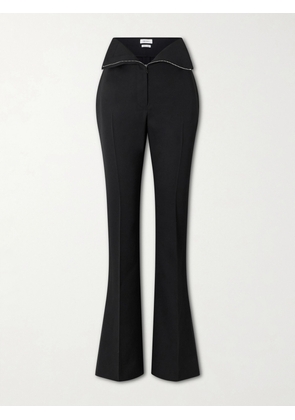 MCQUEEN - Pleated Zip-detailed Wool Flared Pants - Black - IT38,IT40,IT42,IT44