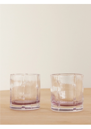 La DoubleJ - Bamboo Set Of Two Crystal Tumblers - Pink - One size