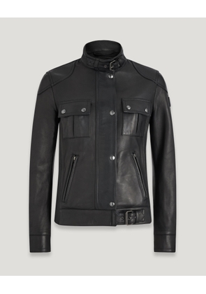 Belstaff Gangster Jacket Women's Nappa Leather Black Size UK 4