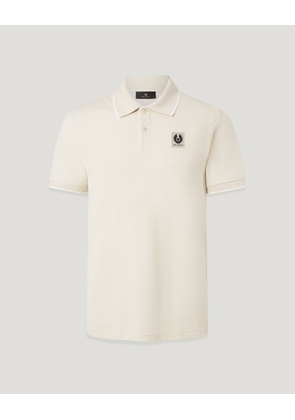 Belstaff Tipped Polo Men's Cotton Pique Silver Birch Size 2XL