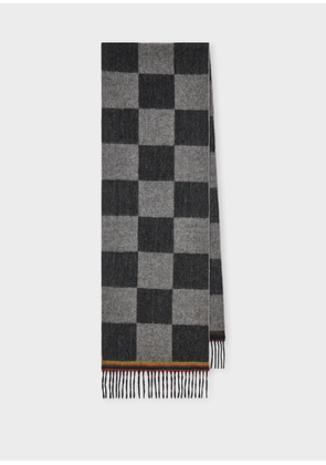 Paul Smith Black 'Hendrix' Check Scarf