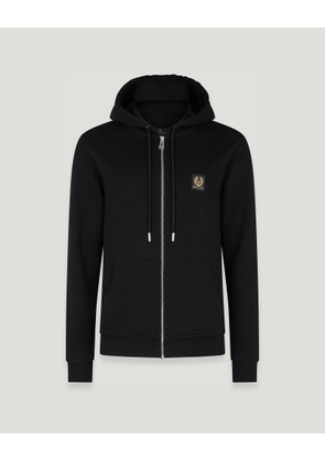 Belstaff Full Zip Hoodie Cotton Fleece Black Size XS
