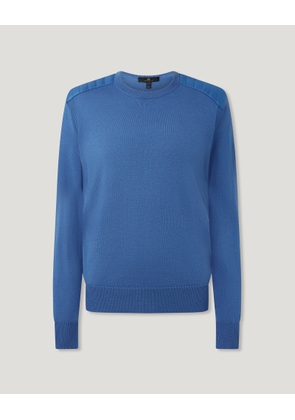 Belstaff Kerrigan Crewneck Jumper Men's Merino Wool Marine Blue Size 2XL