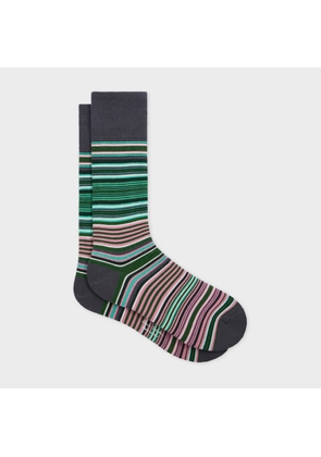 Paul Smith Green Cotton-Blend Stripe Socks