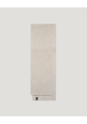 Belstaff Tuck Rib Scarf Unisex's Lambswool Silver Birch Size One Size