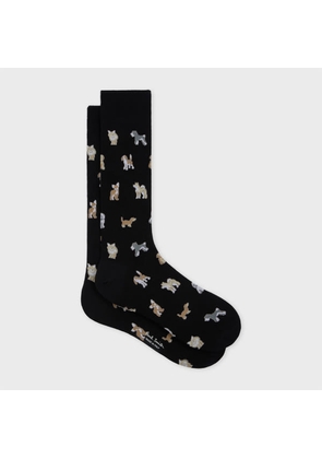 Paul Smith Black Cotton-Blend 'Dogs' Socks