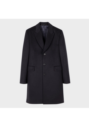 Paul Smith Navy Wool-Cashmere Epsom Coat Blue
