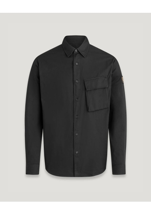 Belstaff Scale Shirt Men's Garment Dye Cotton Black Size 2XL