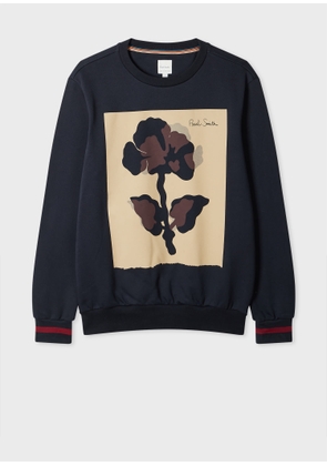 Paul Smith Navy 'Placement Flower Print' Sweatshirt Blue