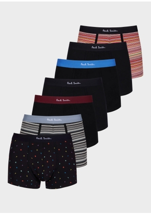 Paul Smith Mixed Pattern 'Signature Stripe' Boxer Briefs Seven Pack Multicolour